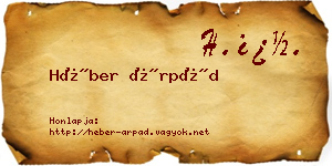 Héber Árpád névjegykártya